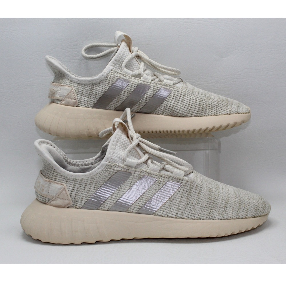 Adidas Kaptir Men 8 Running Shoes Cream White Metallic Silver EE9969